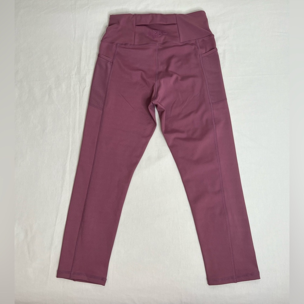 NWT Aeropostale Sport Women's Plum Purple Hi Rise Leggings Size Medium - Picture 2 of 6